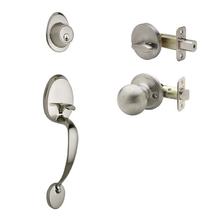 Copper Creek Colonial Handleset, Ball Knob Interior Trim, Satin Stainless CZ2610XBK-SS